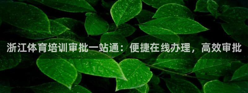 耀世娱乐注册入口在哪：浙江体育培训审批一站通：便捷在
