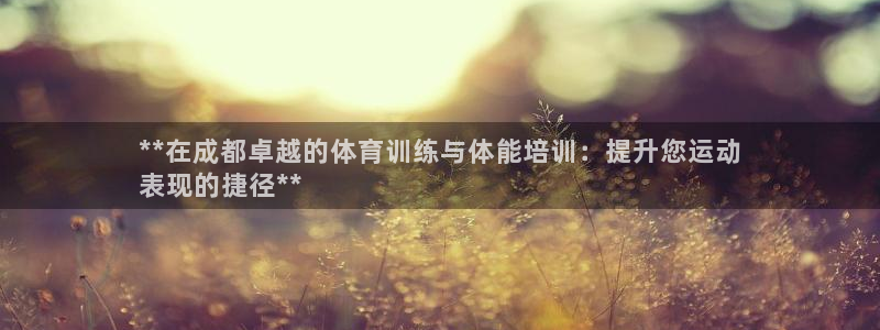 耀世国际平台正规吗可靠吗：**在成都卓越的体育训练与