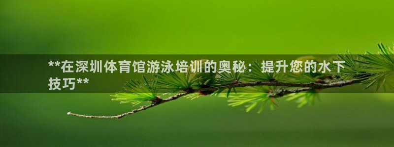耀世集团董事长是谁：**在深圳体育馆游泳培训的奥秘：